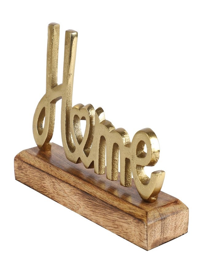 HEYEARTH Words Home Sign Decor | Metal Word Sign Board Centerpiece | Home Decor For Living Room, Bedroom, Kitchen (Gold, 7.8 x 2.2 x 5 Inches) - Image 3